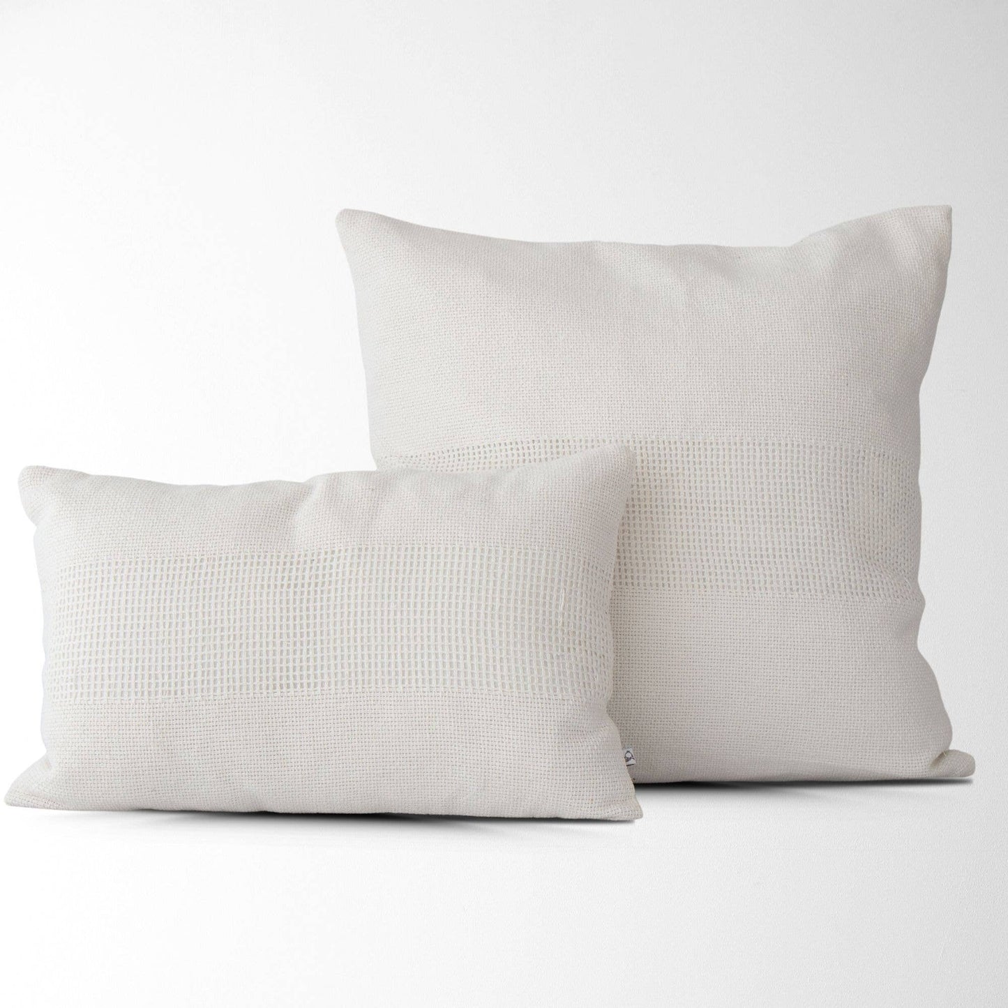 Lennox Woven Textured Pillow Cover: Cream / 20" X 20"