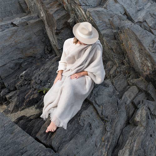 Luxe Mohair Throw: Denim