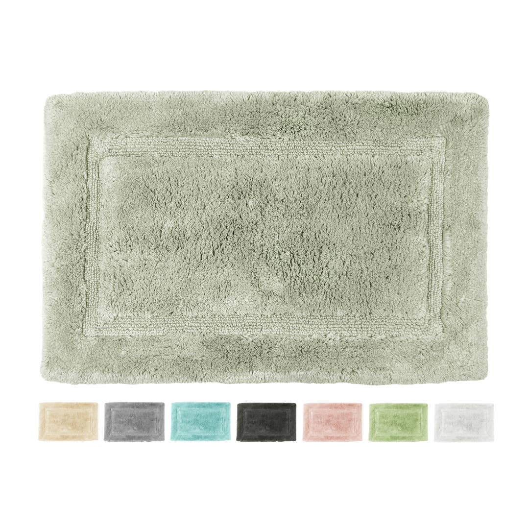 Luxury Bamboo Cotton Bath Mat Non-Slip - Ultra Soft & Thick