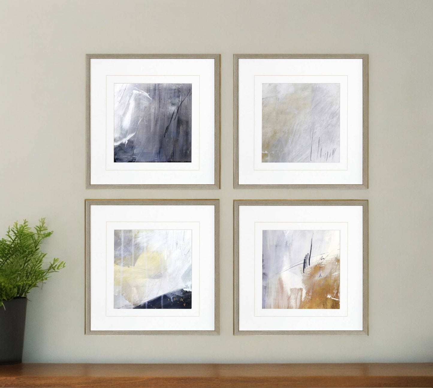 Set Of Four Nightscape I Gold Framed Print Wall Art