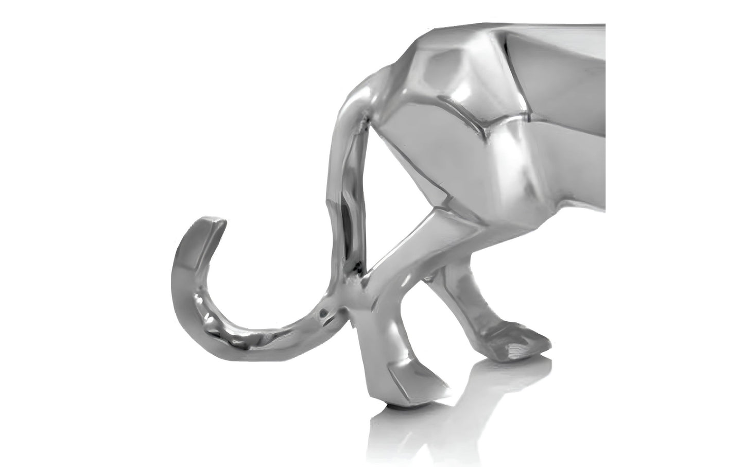 Silver Aluminum Geometric Panther Sculpture