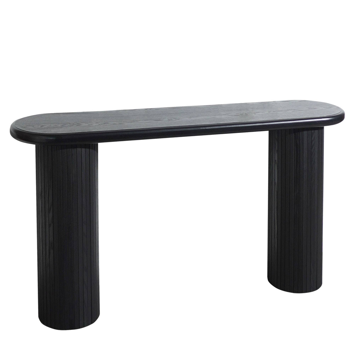 Wood Console Table, Modern Black Console Table, 56" W fluted entryway table,Black Entry Table Narrow Console Table Modern Hallway Table Modern Sofa Table for Living Room