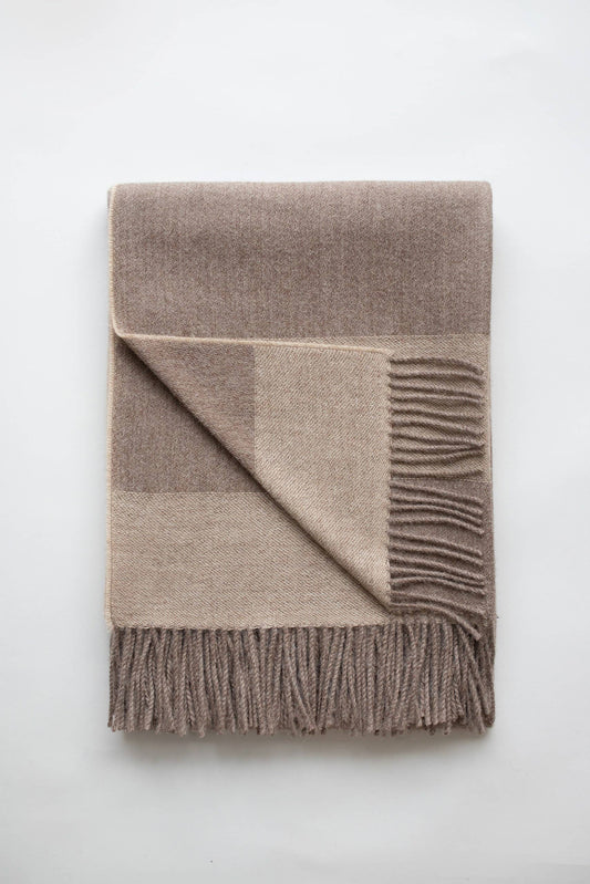 Carlisle Alpaca Throw - Mocha & Chocolate