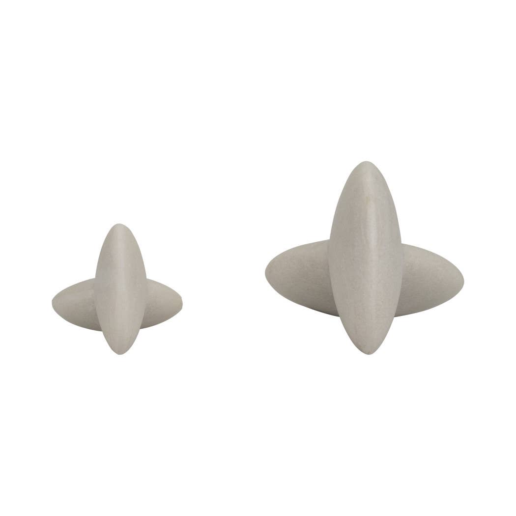 Decorative Objects Set of 2 - White Resin Modern, 8/11 in.