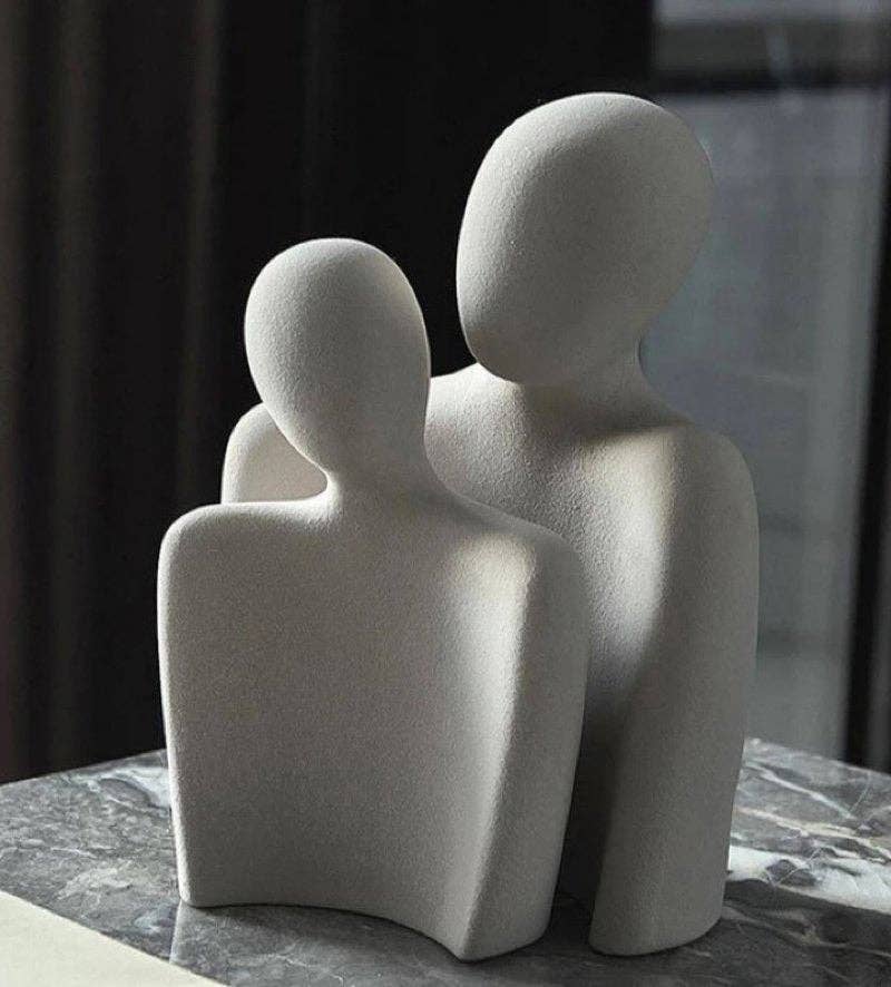 Coppia Textured Ceramic Sculpture - Modern Abstract Art Decor