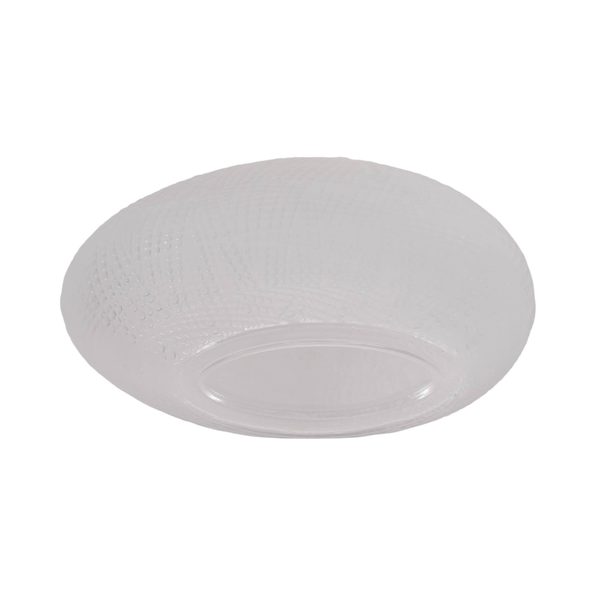 Decorative Vase - White Glass Round Textured Modern, 8 in.