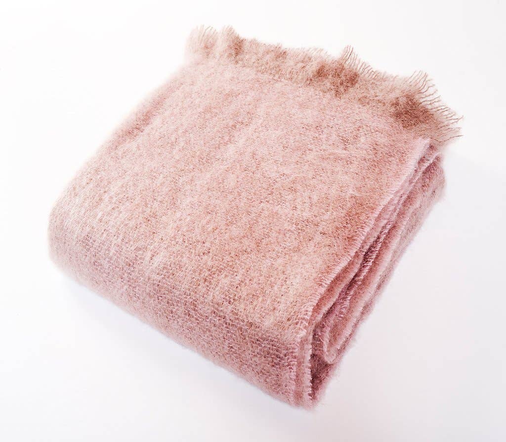 Luxe Mohair Throw: Denim
