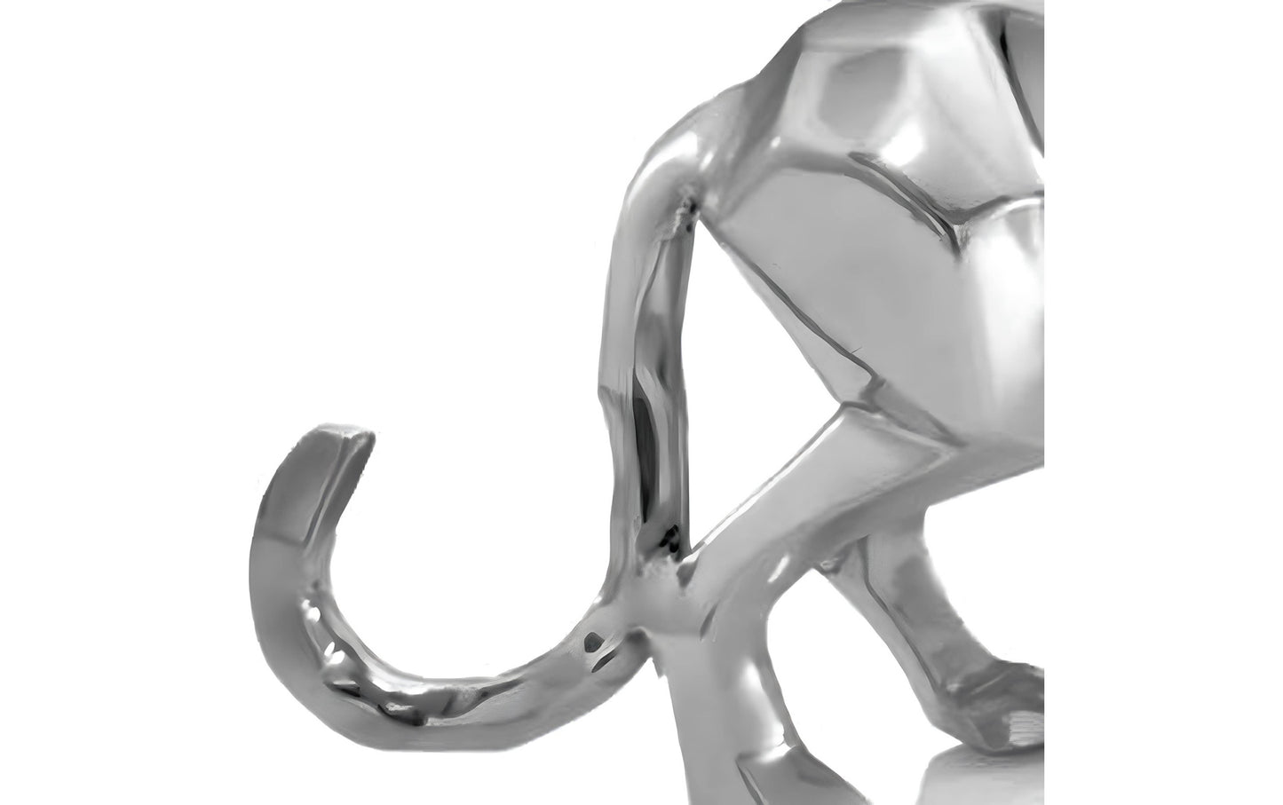 Silver Aluminum Geometric Panther Sculpture