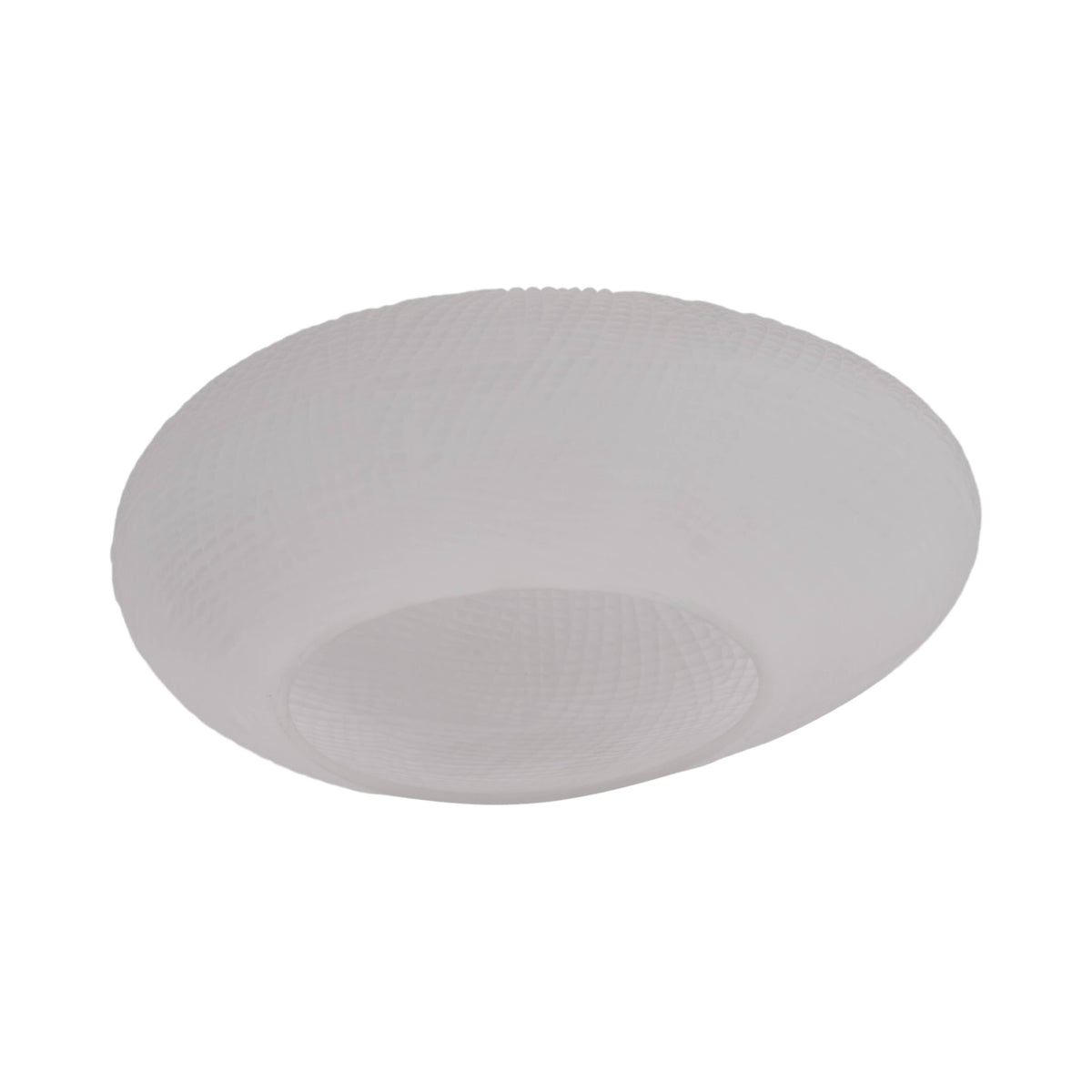 Decorative Vase - White Glass Round Textured Modern, 8 in.