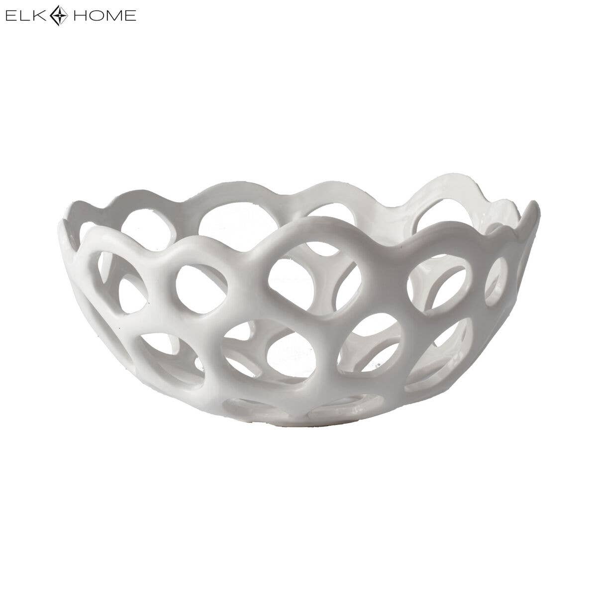 Perforated Porcelain Bowl: Porcelain / White