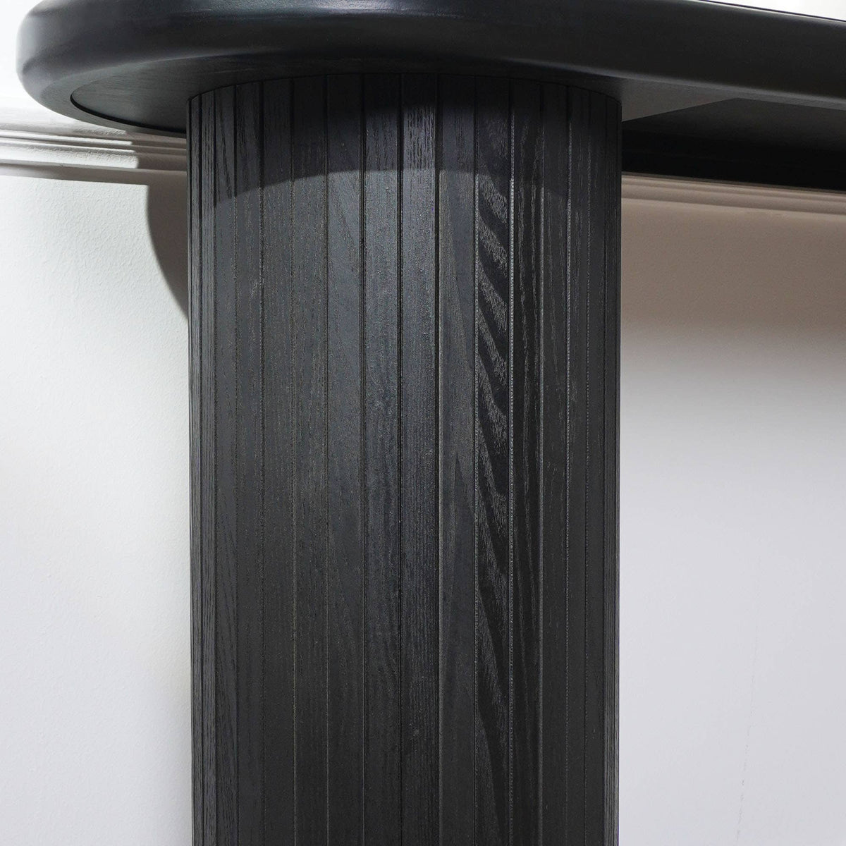 Wood Console Table, Modern Black Console Table, 56" W fluted entryway table,Black Entry Table Narrow Console Table Modern Hallway Table Modern Sofa Table for Living Room