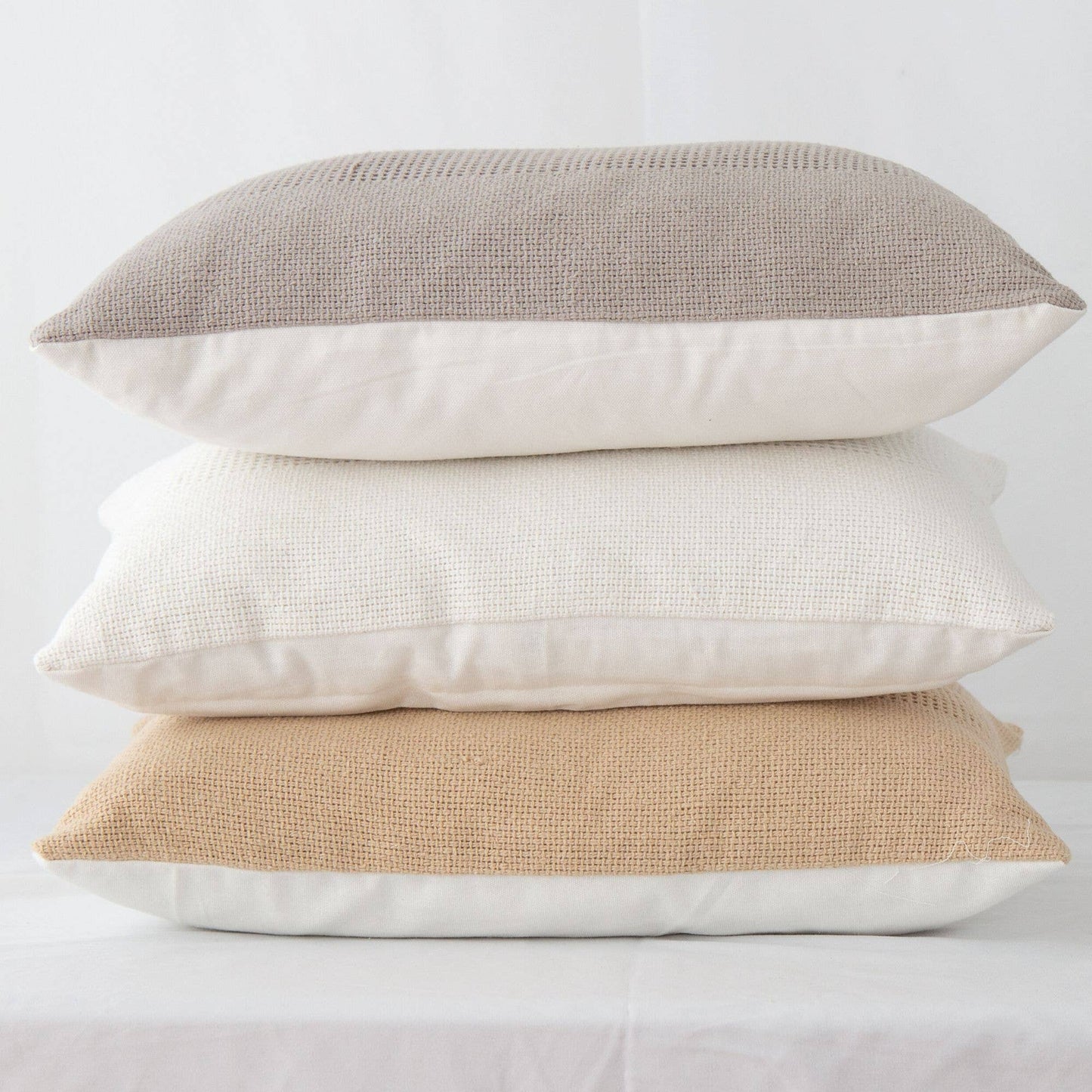 Lennox Woven Textured Pillow Cover: Cream / 20" X 20"