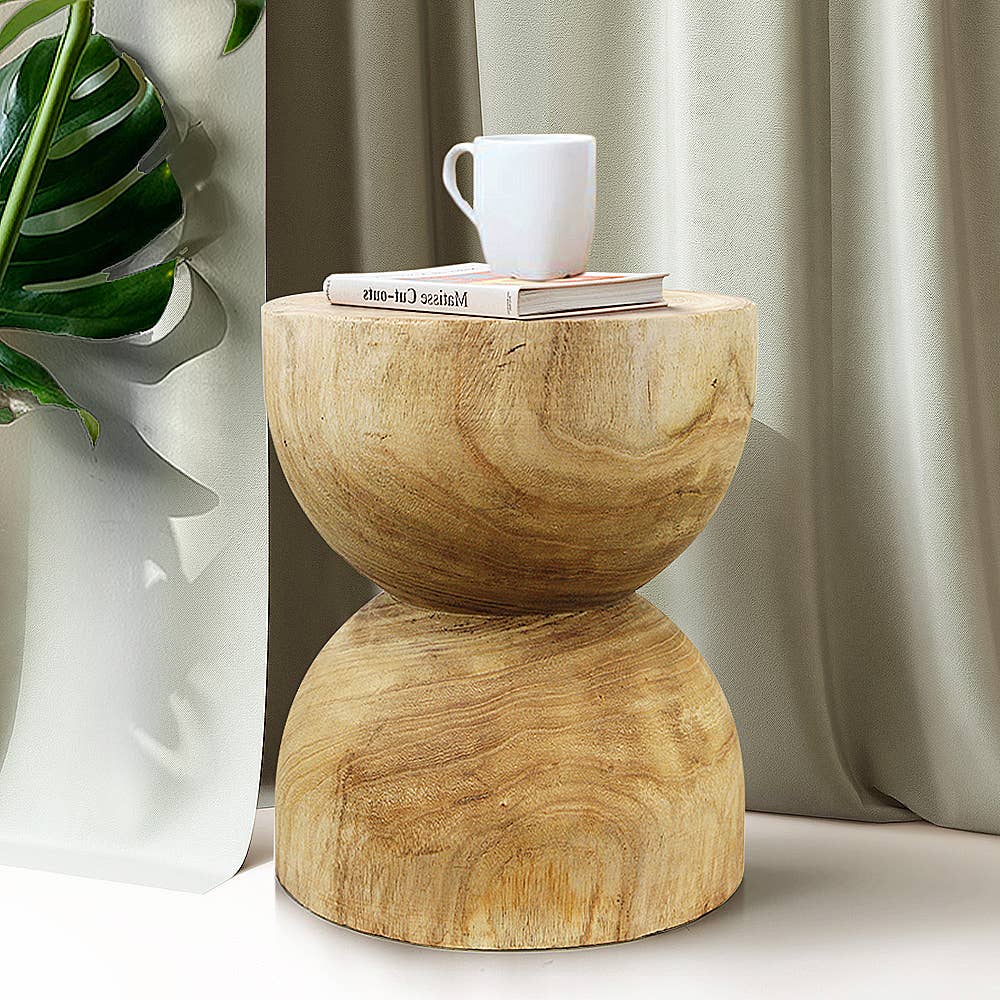 Evoke Natural Wood Pedestal: Natural / H = 18" | D = 15"