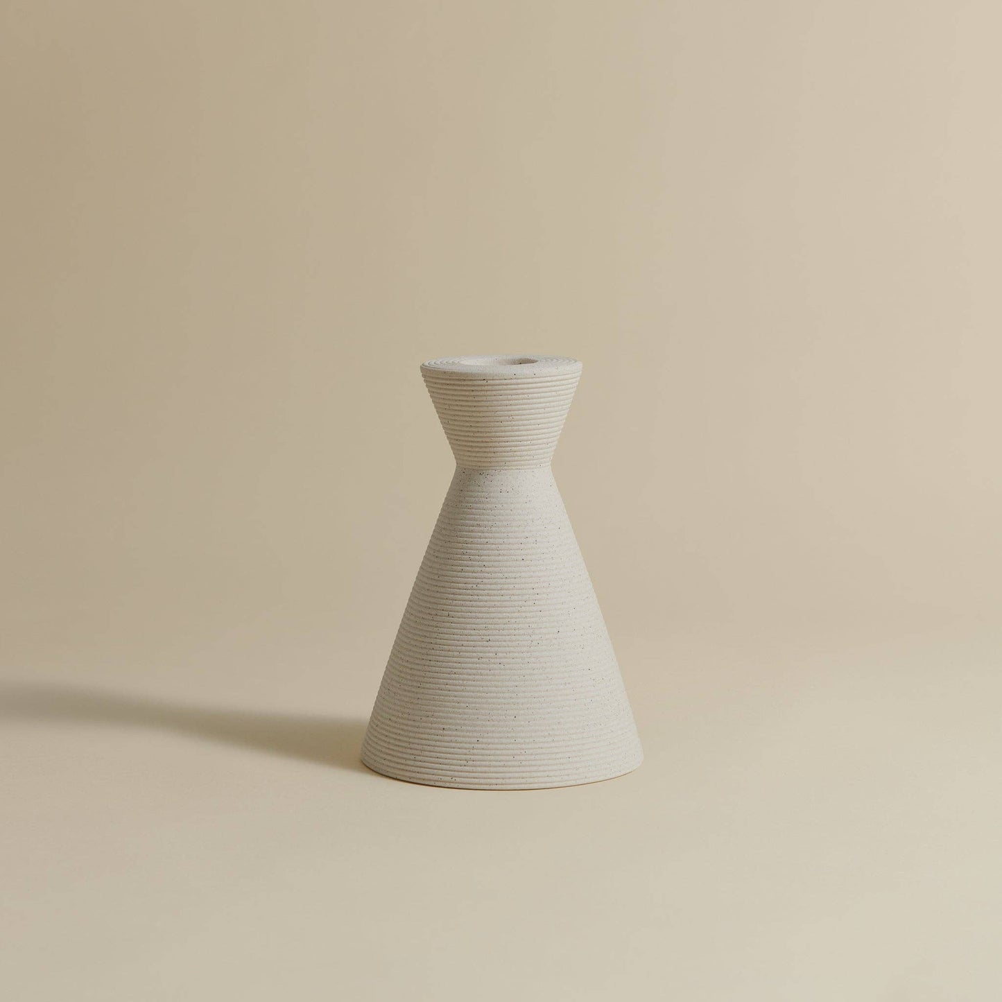 Medium Candlestick Holder: Ivory Clay