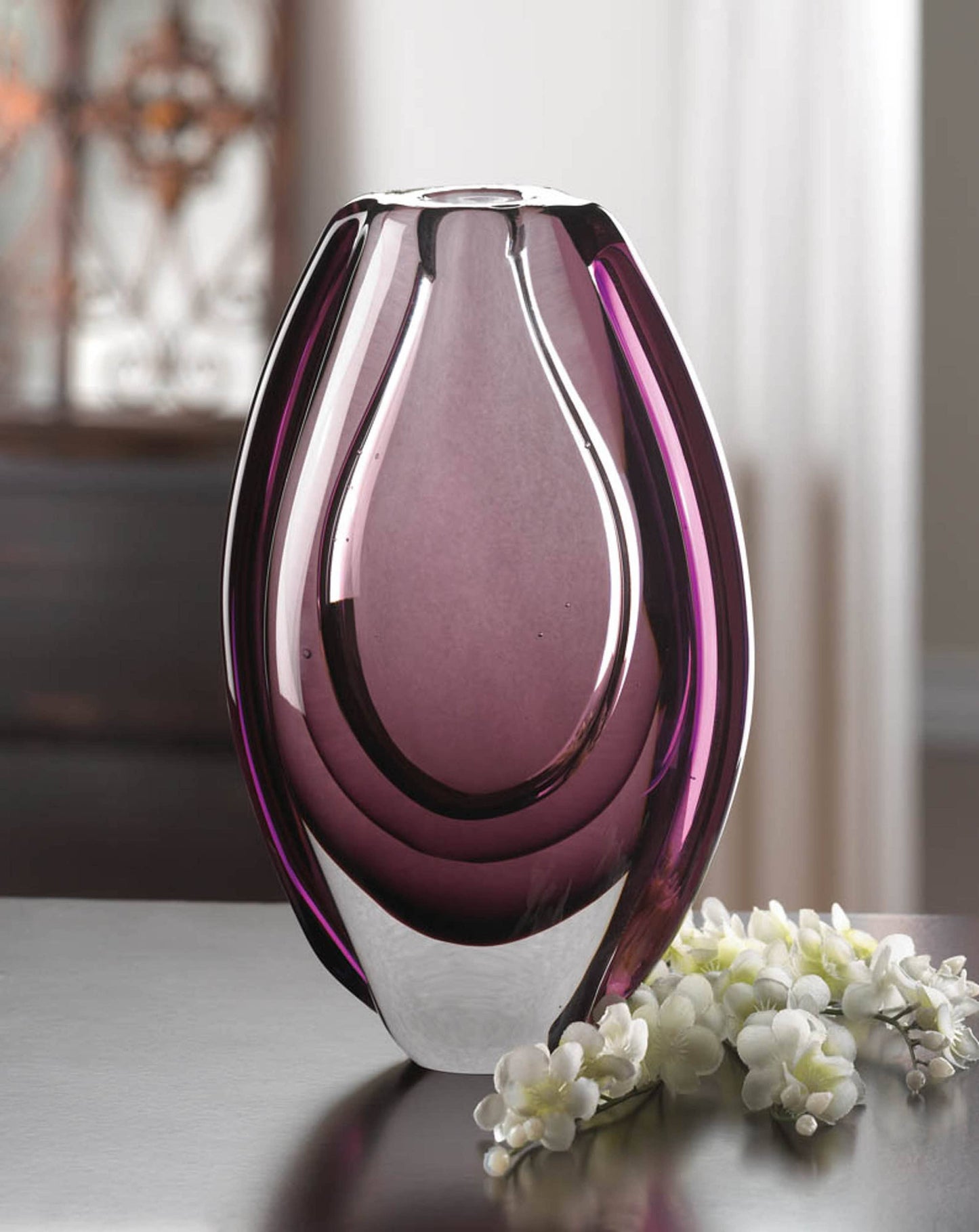 Wild Orchid Art Glass Vase