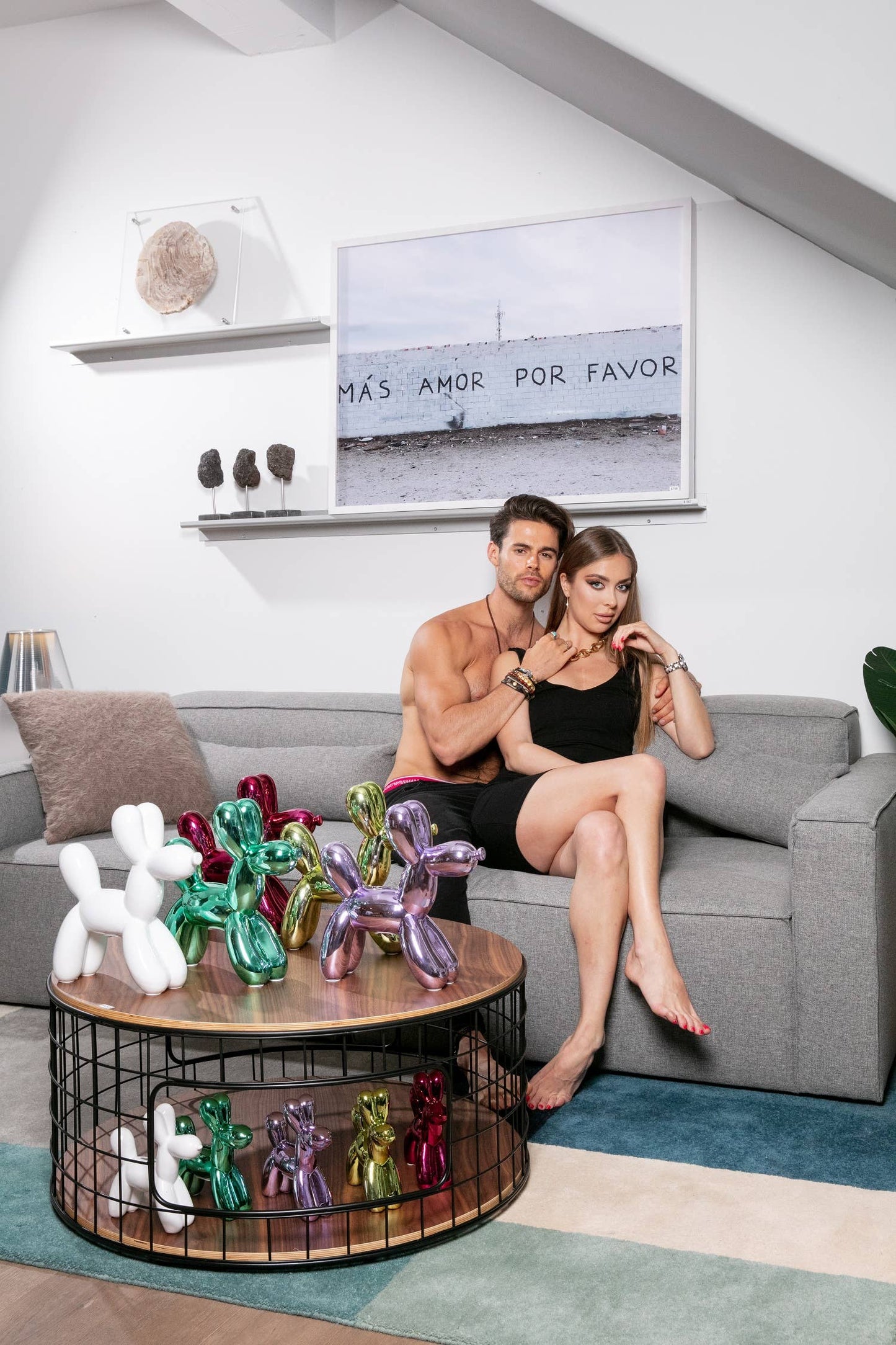 White Ceramic Dog Piggy Bank - 12" tall