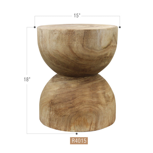 Evoke Natural Wood Pedestal: Natural / H = 18" | D = 15"