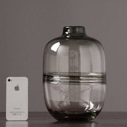 Thick Shadowy Unique Glass Vase: Blue / B