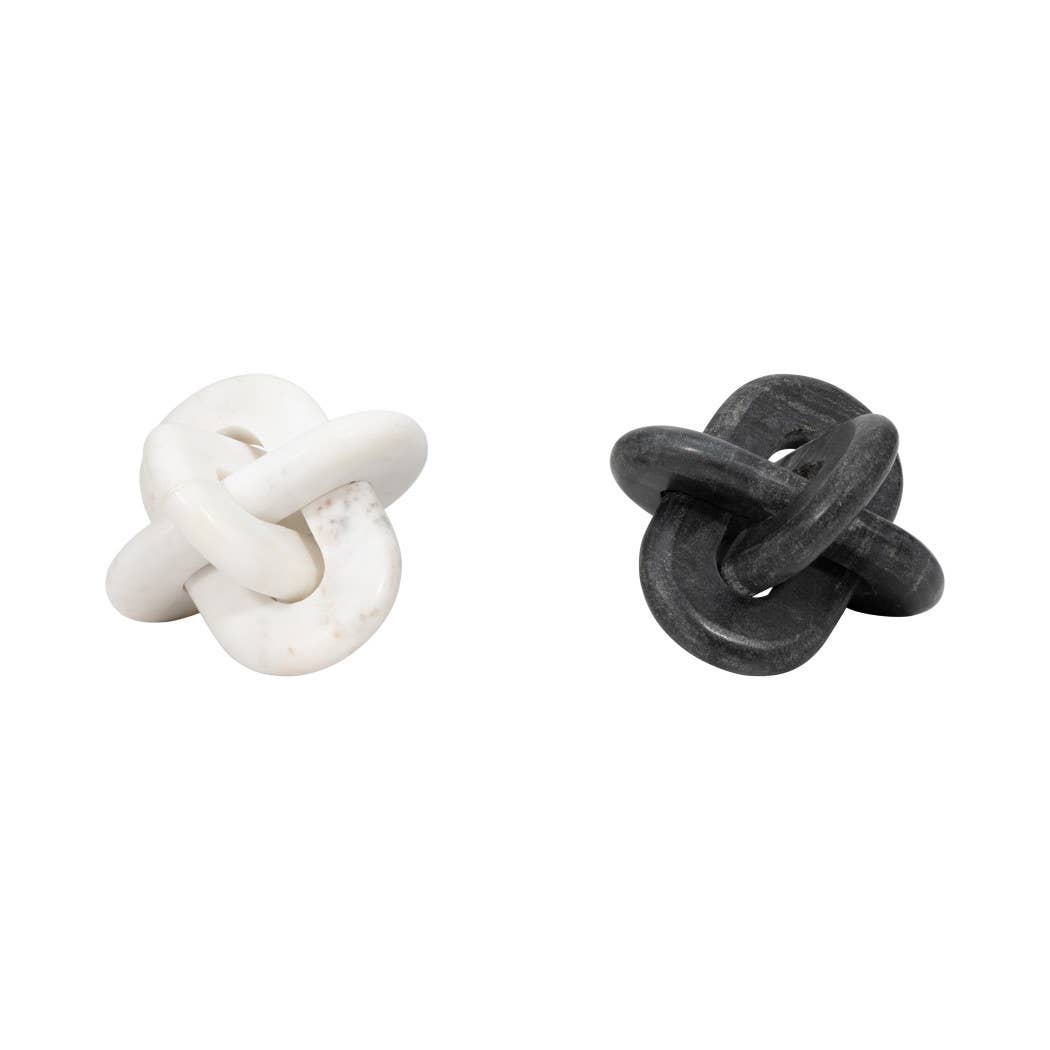 Stone Marble Abstract Knot Decorative Object - Gray, 6 in.