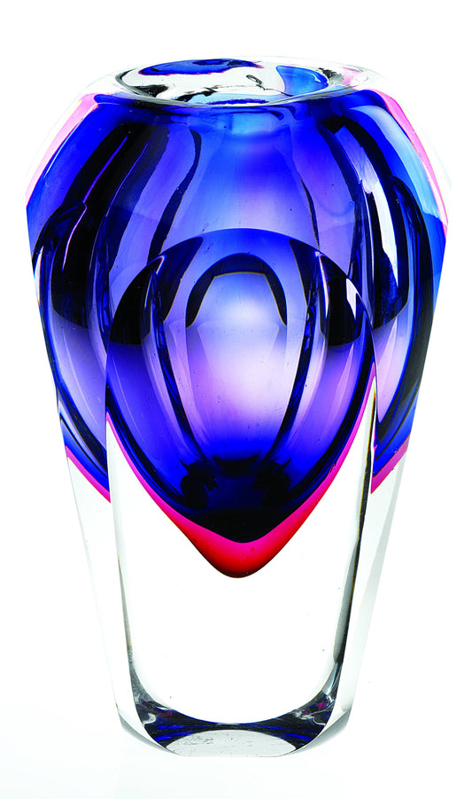 Essence Murano Style Art Glass Violet 9" Vase