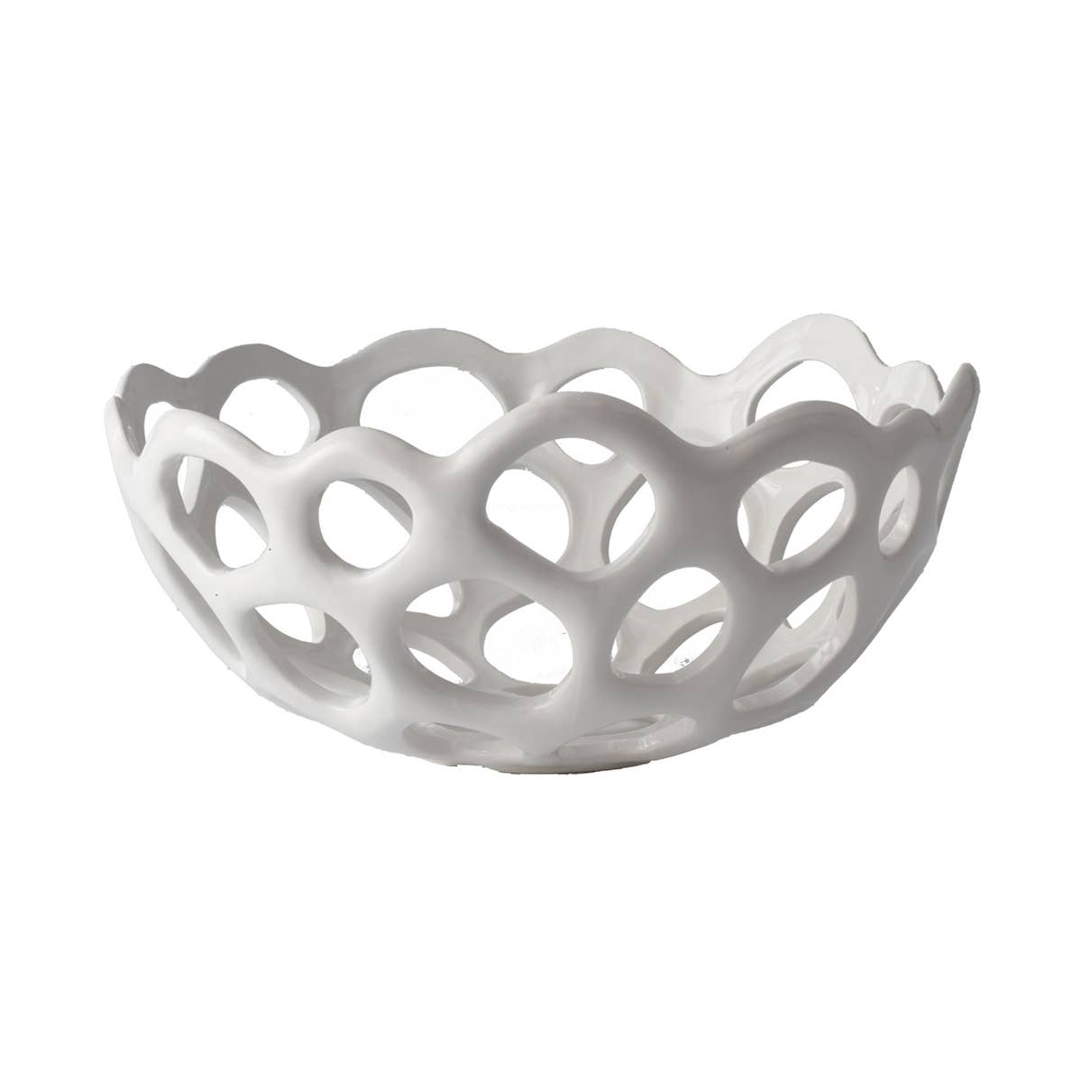Perforated Porcelain Bowl: Porcelain / White