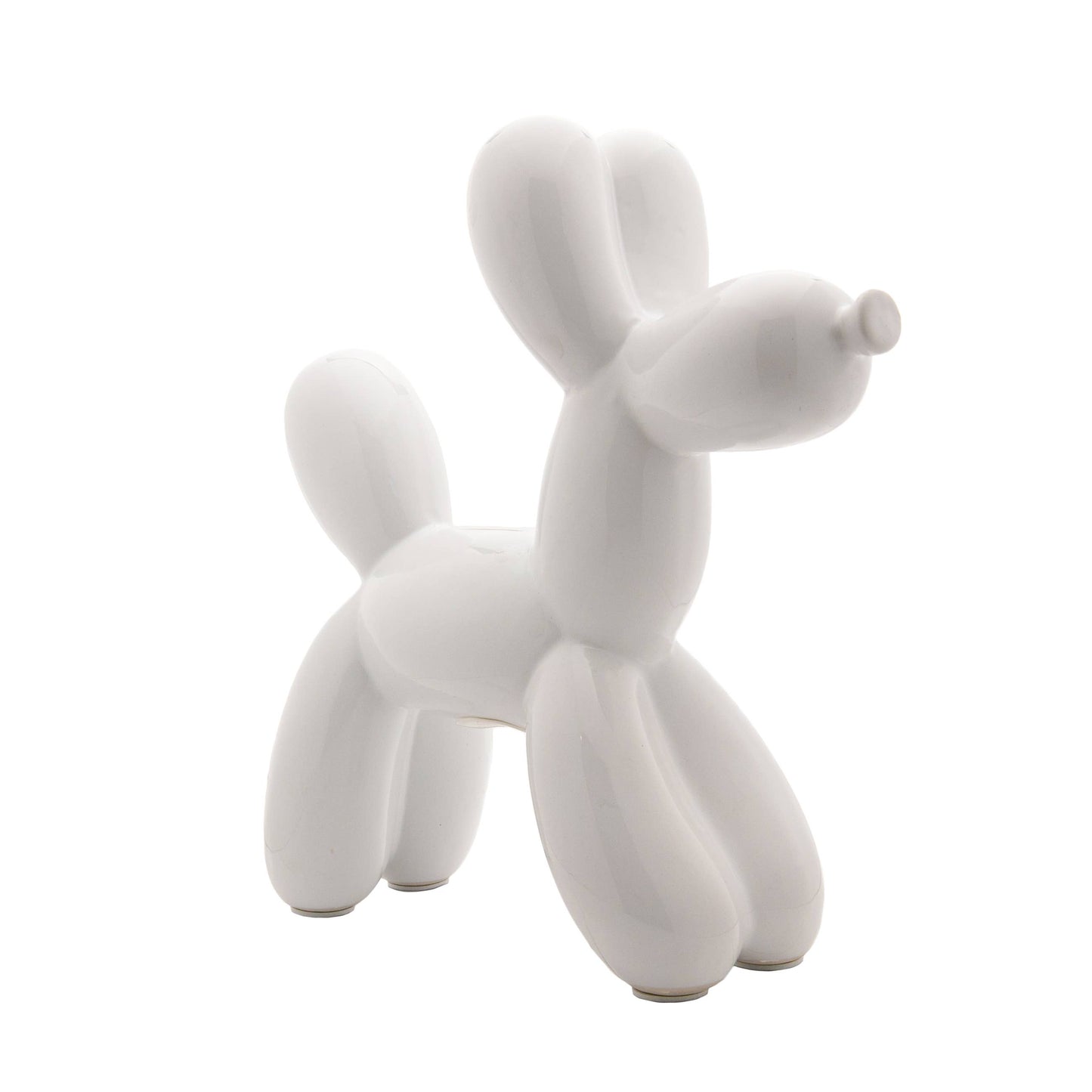 White Ceramic Dog Piggy Bank - 12" tall
