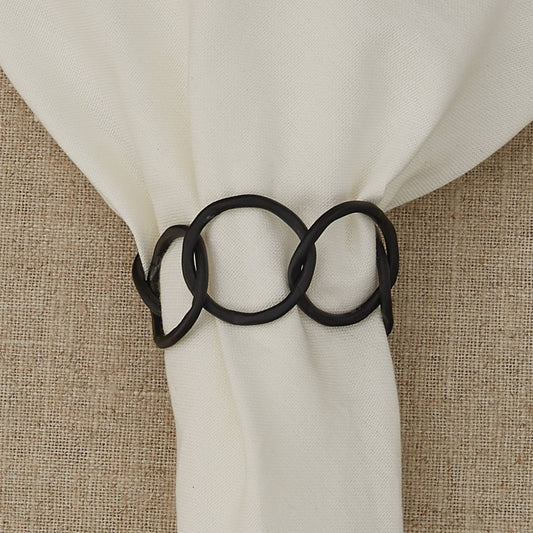 Circle Links Napkin Ring Black