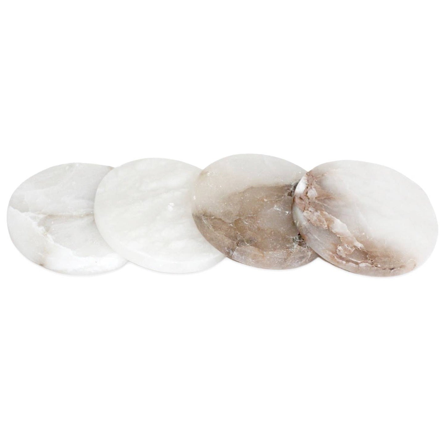 Set of 4 Alabaster Coasters: Alabaster / White