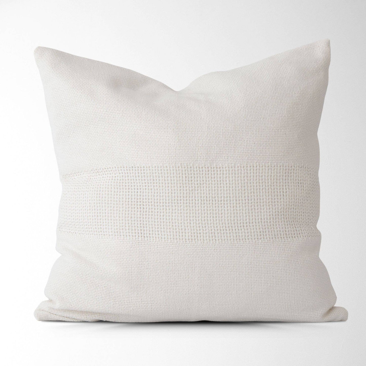 Lennox Woven Textured Pillow Cover: Cream / 20" X 20"