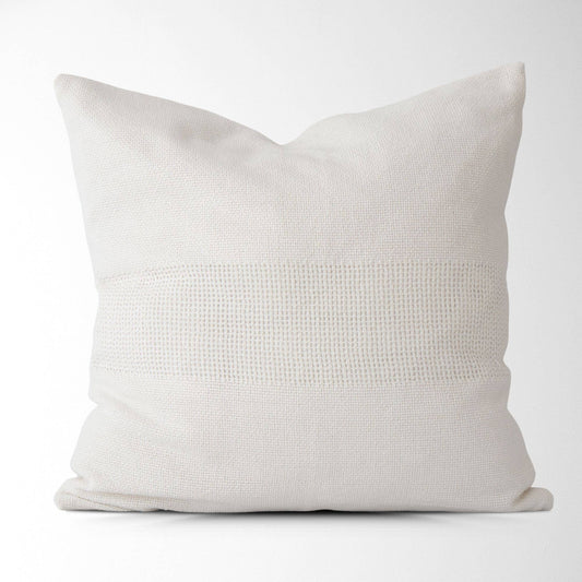 Lennox Woven Textured Pillow Cover: Cream / 20" X 20"