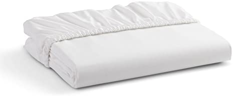 Huddleson White Cotton Percale Fitted Sheet Full