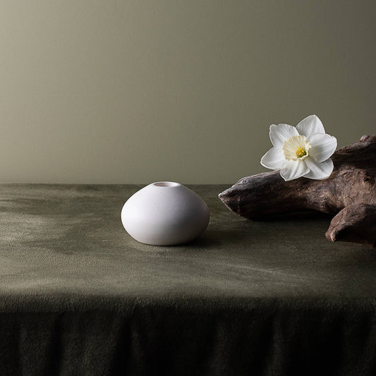 Teardrop Taper Candlestick Holders (Marble Infused): Small