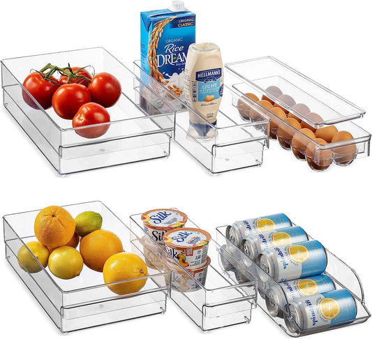 Refrigerator Organizer Bins [Set of 6] Egg/Can Storage