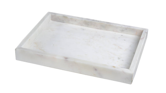 Marble Tank Tray 14x10" Opal White